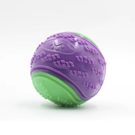 Interactive Soft TPR Dog Toys for Dental Care and Bite Resistance - Squeaky Ball Toy