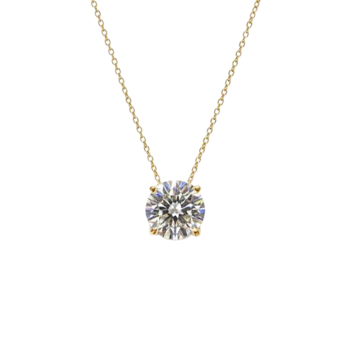 Lab Grown Diamond, 14Kt Gold Necklace, Attached Diamond Necklace, Beautiful White Diamonds, Best Gift