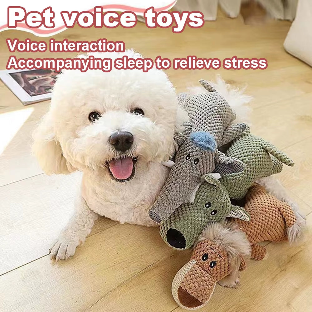 Plush Bite-Resistant Dog Toy with Sound for Small Breeds - Teeth Grinding and Decompression Aid