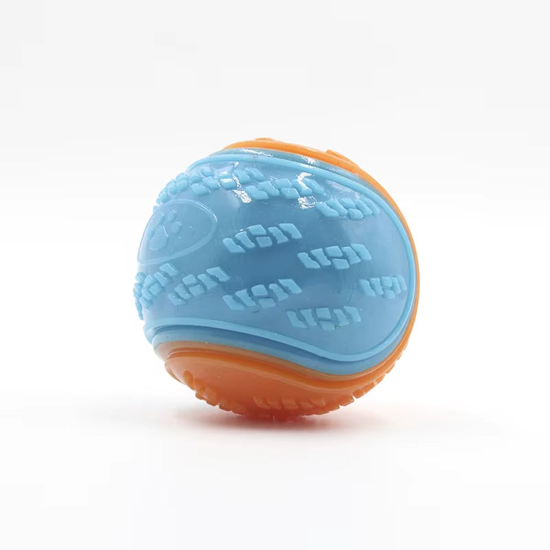 Interactive Soft TPR Dog Toys for Dental Care and Bite Resistance - Squeaky Ball Toy
