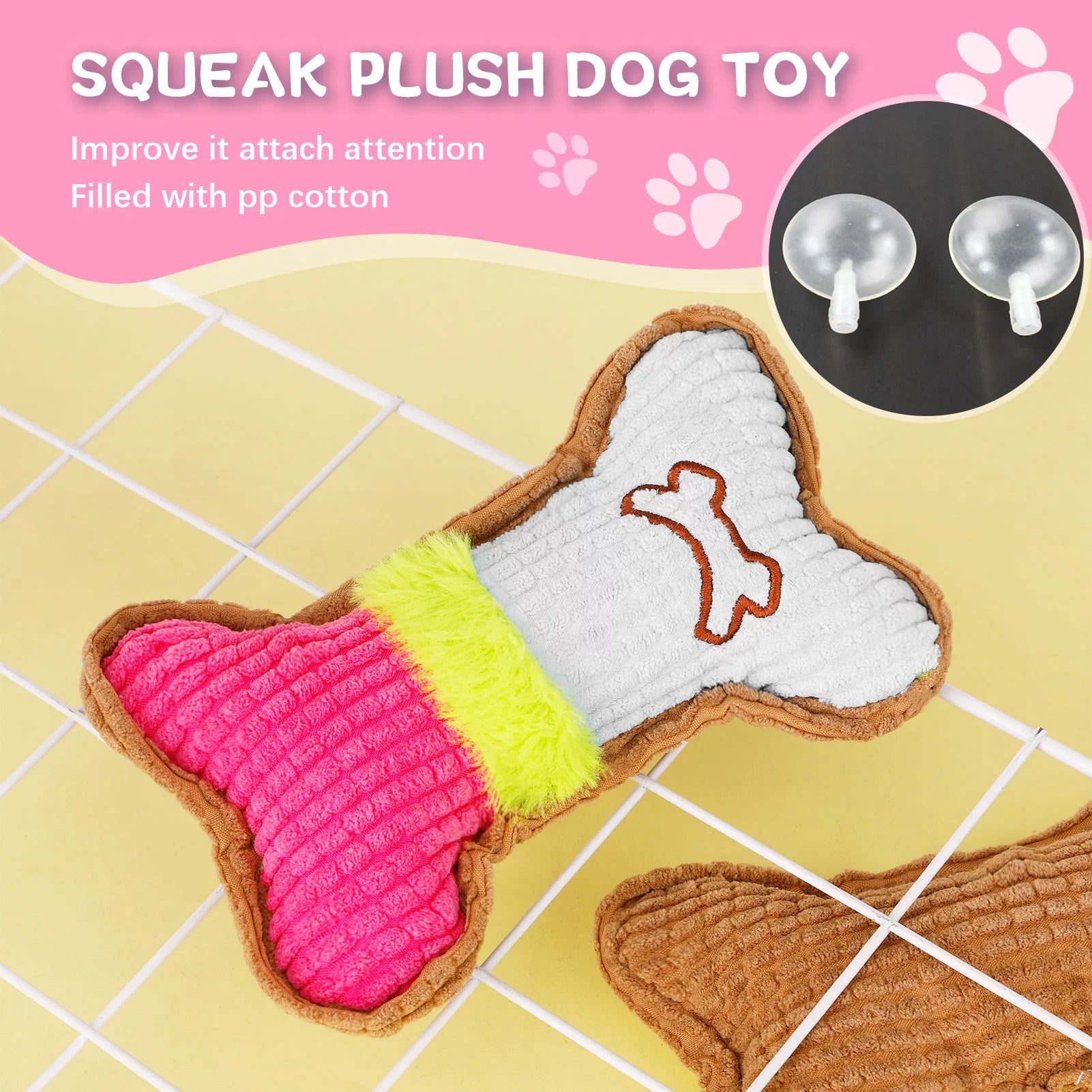 5-Pack Puppy Chew Toys for Teething Small Dogs - Pink Rubber and Plush Squeaky Interactive Dog Toys for Dental Care