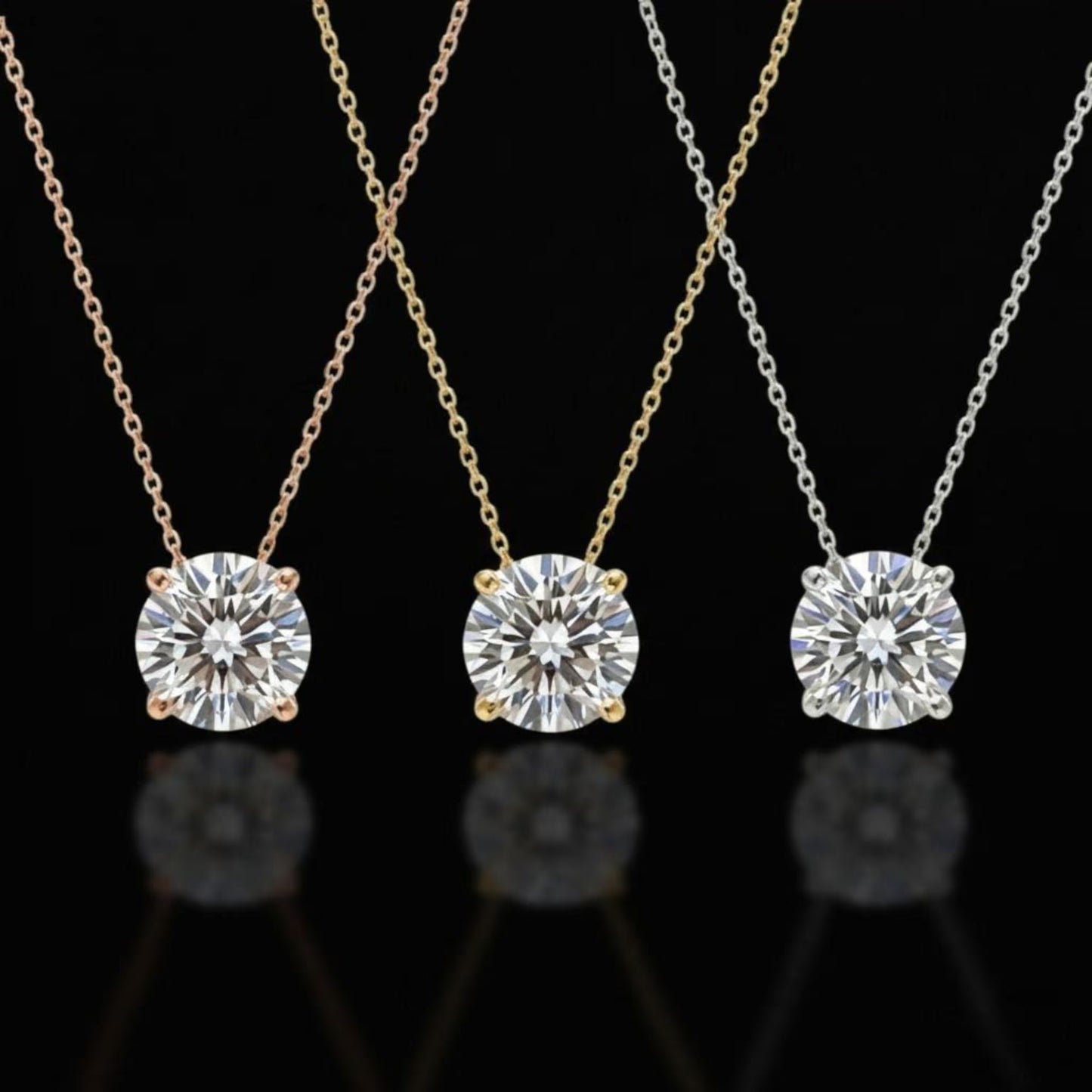 Lab Grown Diamond, 14Kt Gold Necklace, Attached Diamond Necklace, Beautiful White Diamonds, Best Gift
