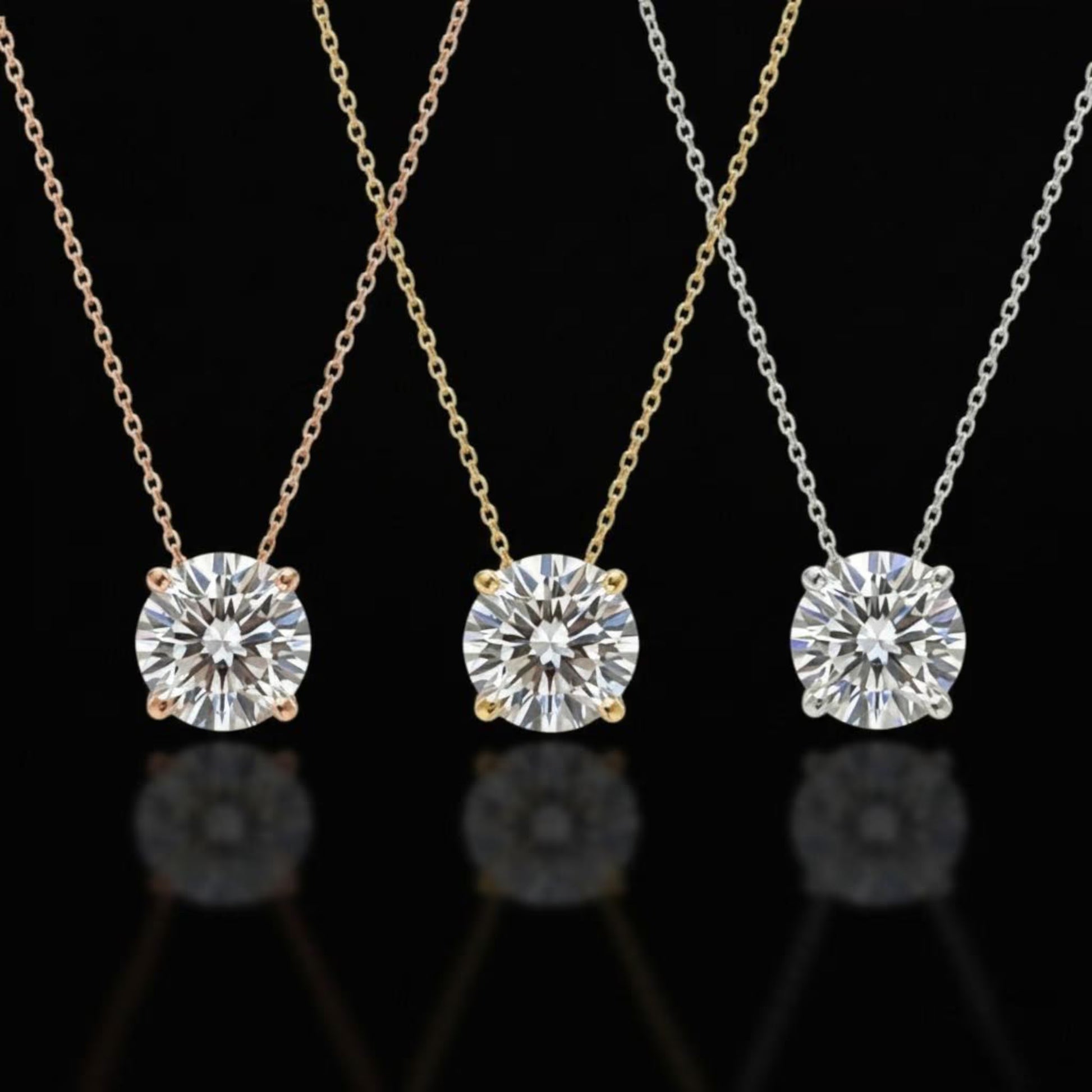 Lab Grown Diamond, 14Kt Gold Necklace, Attached Diamond Necklace, Beautiful White Diamonds, Best Gift