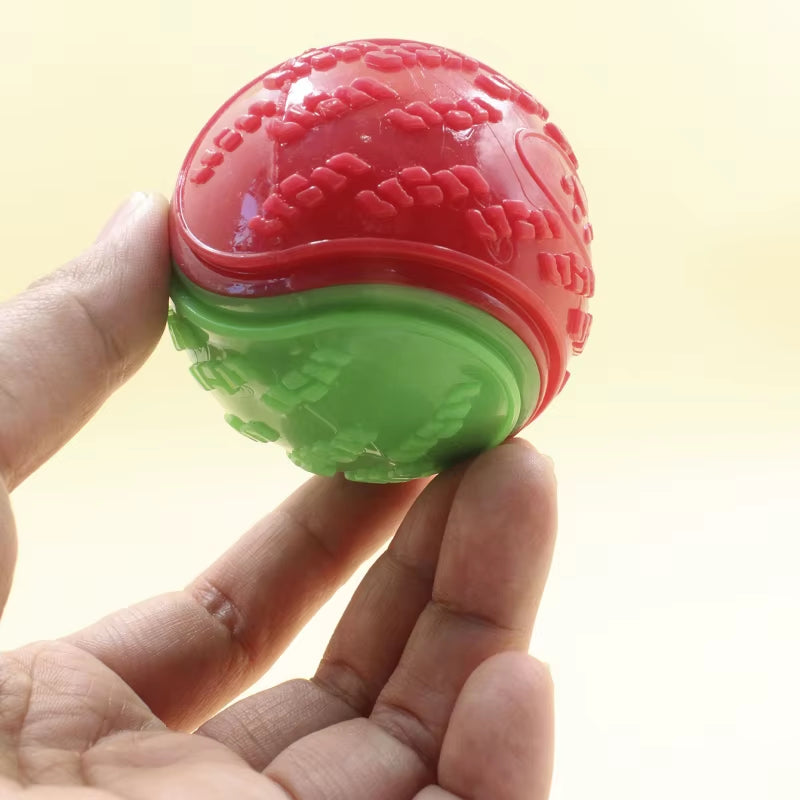 Interactive Soft TPR Dog Toys for Dental Care and Bite Resistance - Squeaky Ball Toy