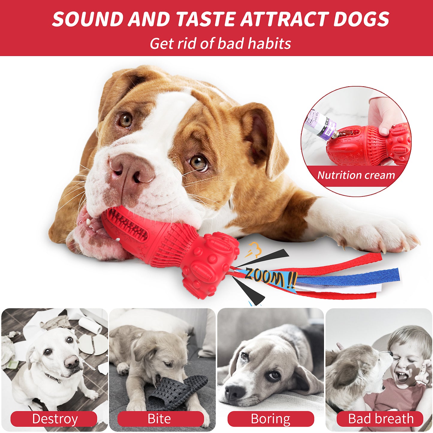 Interactive Squeaky Toy for Large and Medium Dogs - Clearance Item, Assorted Colors Available