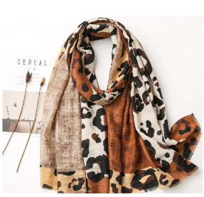 Versatile Leopard-Print Scarf