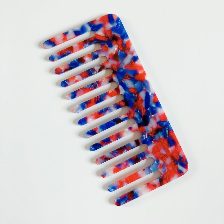 Marbled Leopard-Print Anti-Static Comb