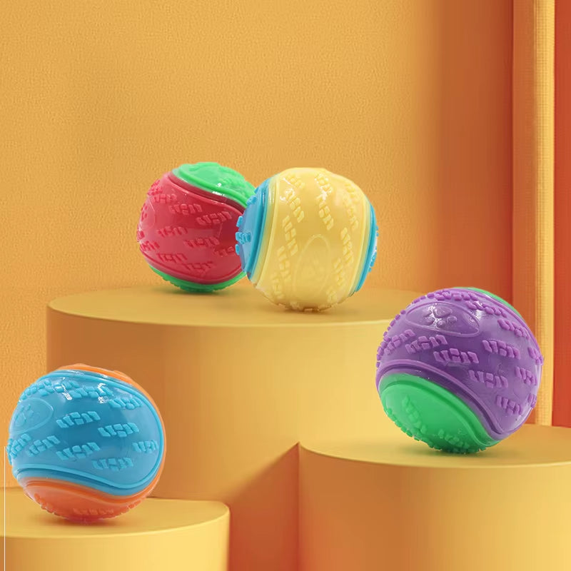 Interactive Soft TPR Dog Toys for Dental Care and Bite Resistance - Squeaky Ball Toy