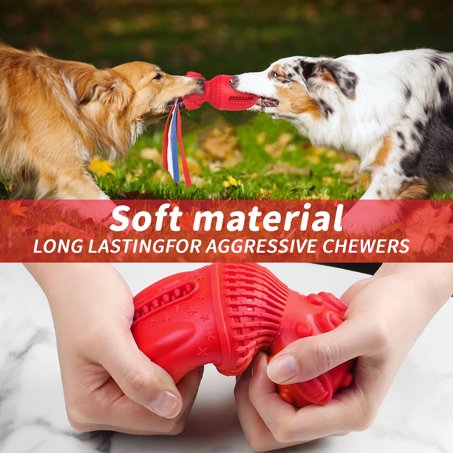 Interactive Squeaky Toy for Large and Medium Dogs - Clearance Item, Assorted Colors Available