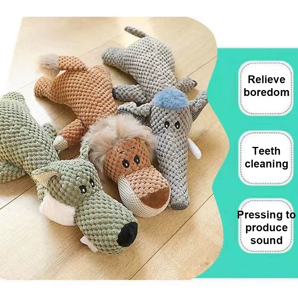 Plush Bite-Resistant Dog Toy with Sound for Small Breeds - Teeth Grinding and Decompression Aid